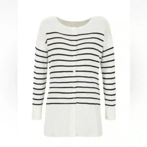 Cabi Turnabout Cardigan #6164 Black & White Small